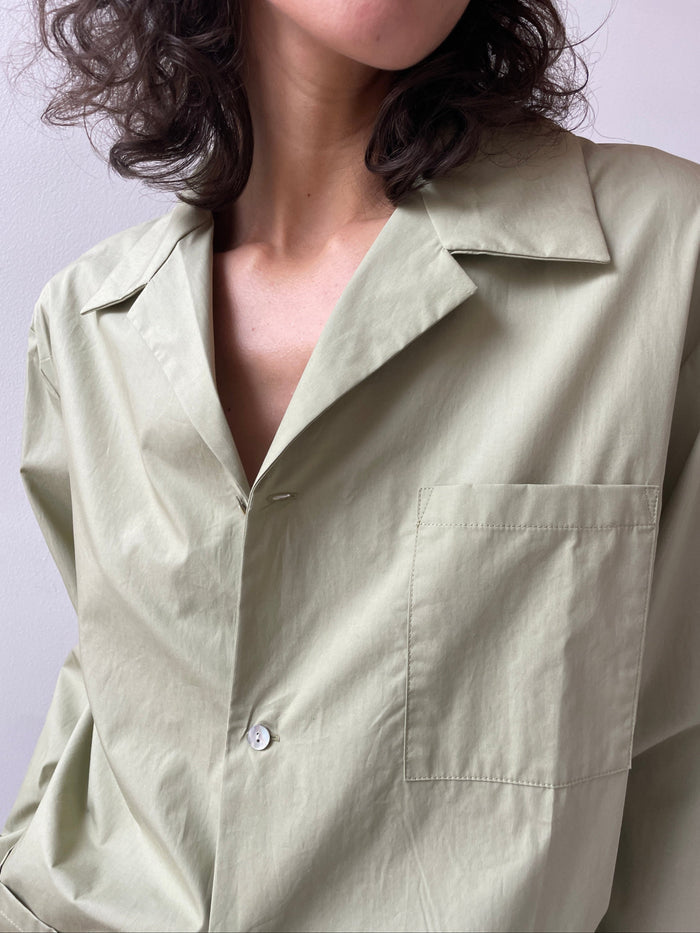 Oversized Pyjama Shirt, Pistachio BAMBOU ROGER KWONG