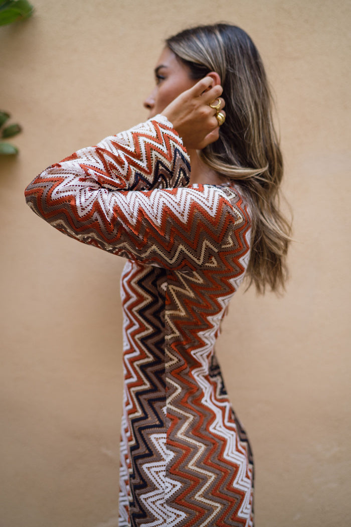 Palermo Crochet Plunge Maxi Dress