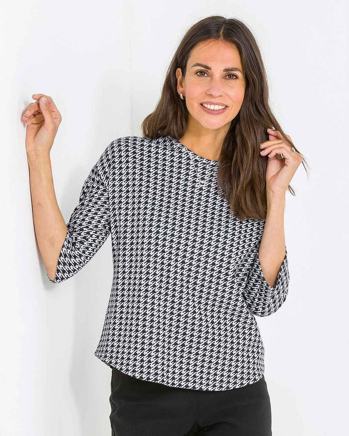 Stella Patterned Crew Neck Dolman Sleeve Top - The Classic Boutique