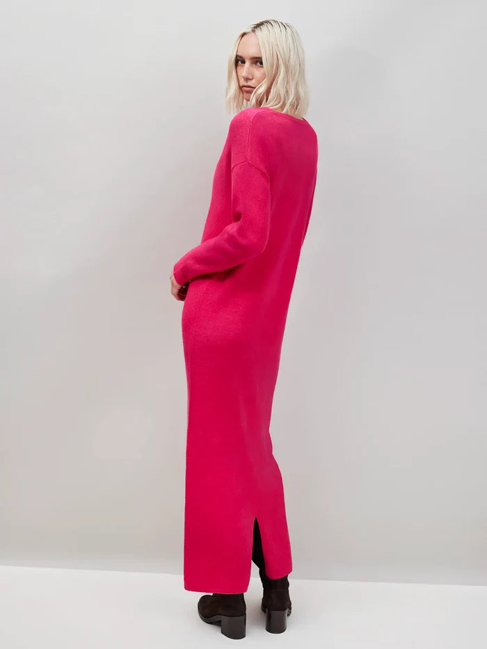 Petite Pink V-Neck Knit Dress