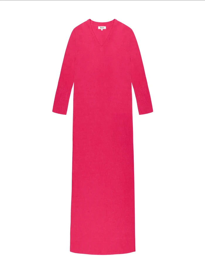 Petite Pink V-Neck Knit Dress