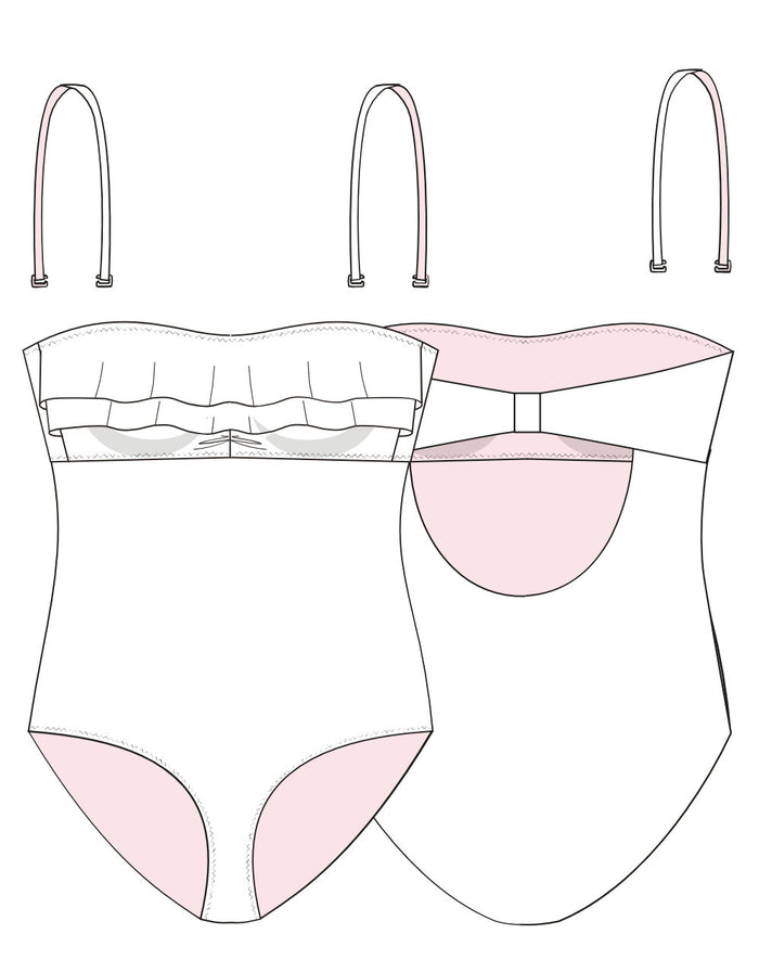 Piña One Piece Swimsuit PDF Immediate Download Sewing Pattern, Fitiyoo