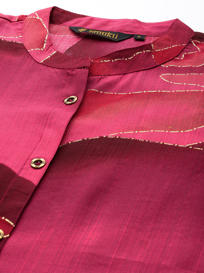 Pink Abstract Printed Co-Ords, Pink Color, Short Kurta and Pant set, 3/4th Sleeve, Pink Abstract Printed Co-Ords, Pink Printed Co-Ords, Pink printed co-ords set for women with matching top and pants
