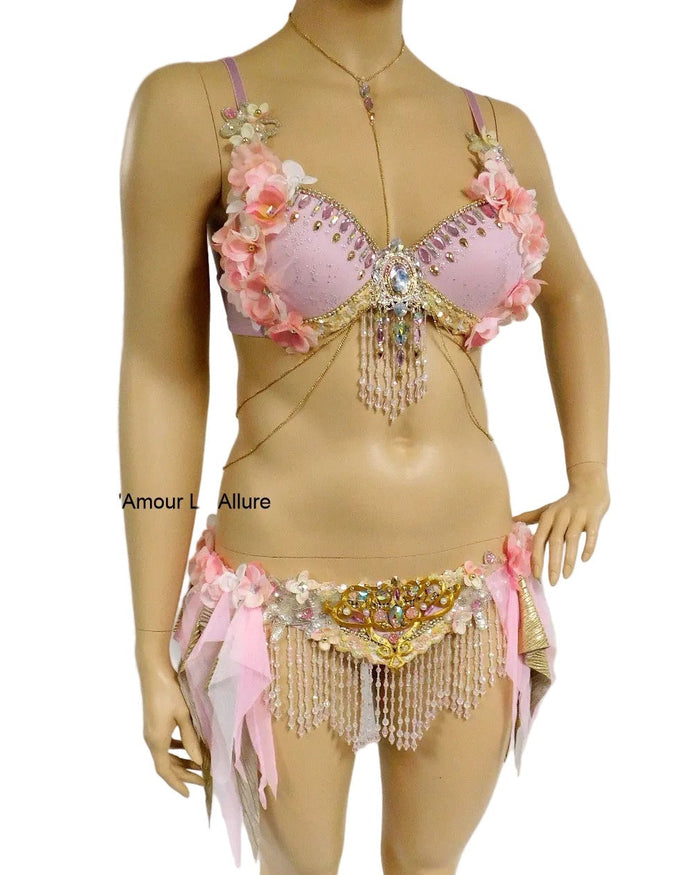 Pink Gypsy Forest Fairy Cosplay Costume With Top and Skirt