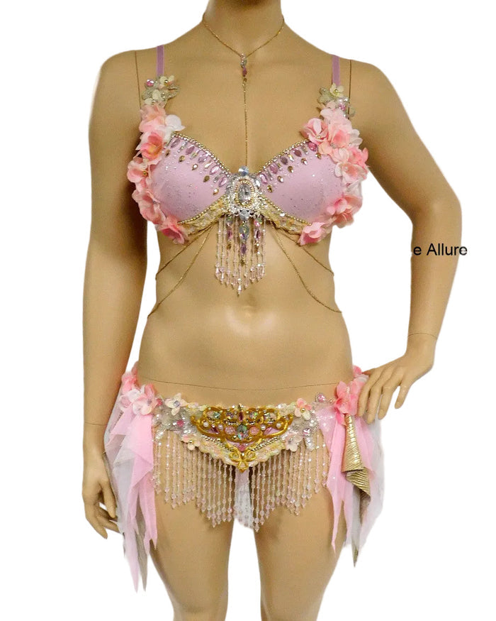 Pink Gypsy Forest Fairy Cosplay Costume With Top and Skirt