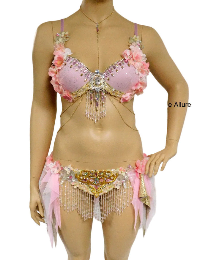Pink Gypsy Forest Fairy Cosplay Costume With Top and Skirt