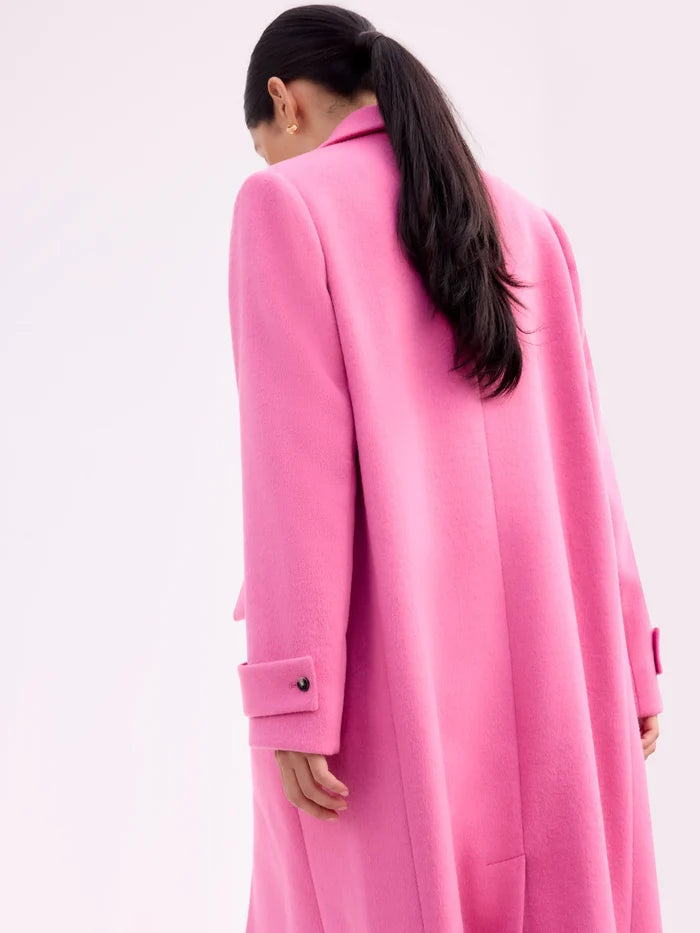 Pink Oversized Wool-Blend Coat
