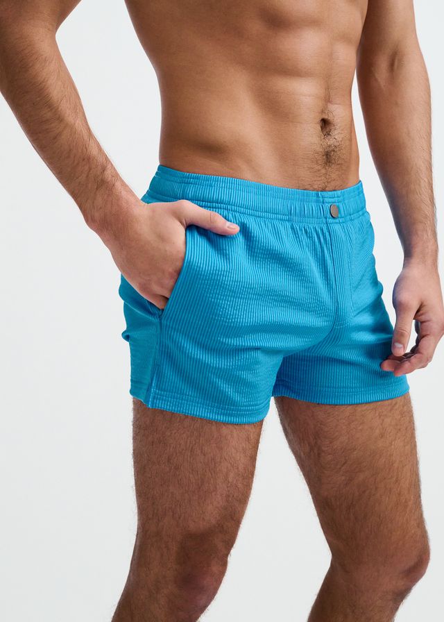PINSTRIPE SWIM SHORT