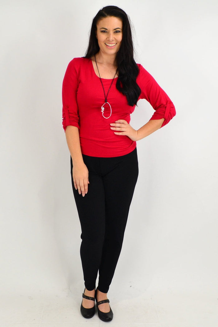Plus size black leggings by Room to Move, featuring a comfortable fit and full-length design, made in Australia.