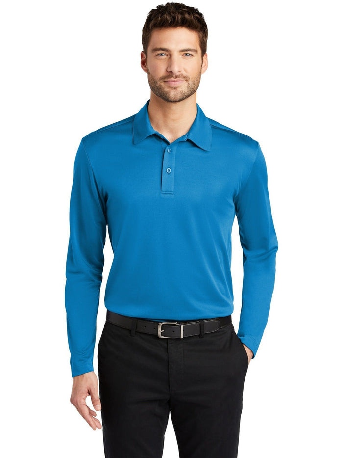 no-logo Port Authority Silk Touch Performance Long Sleeve Polo-Regular-Port Authority-Thread Logic