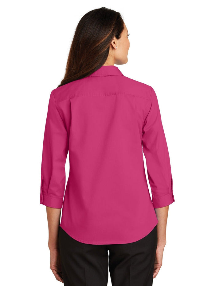 no-logo Port Authority Ladies 3/4 Sleeve SuperPro Twill Shirt-Discontinued-Port Authority-Thread Logic