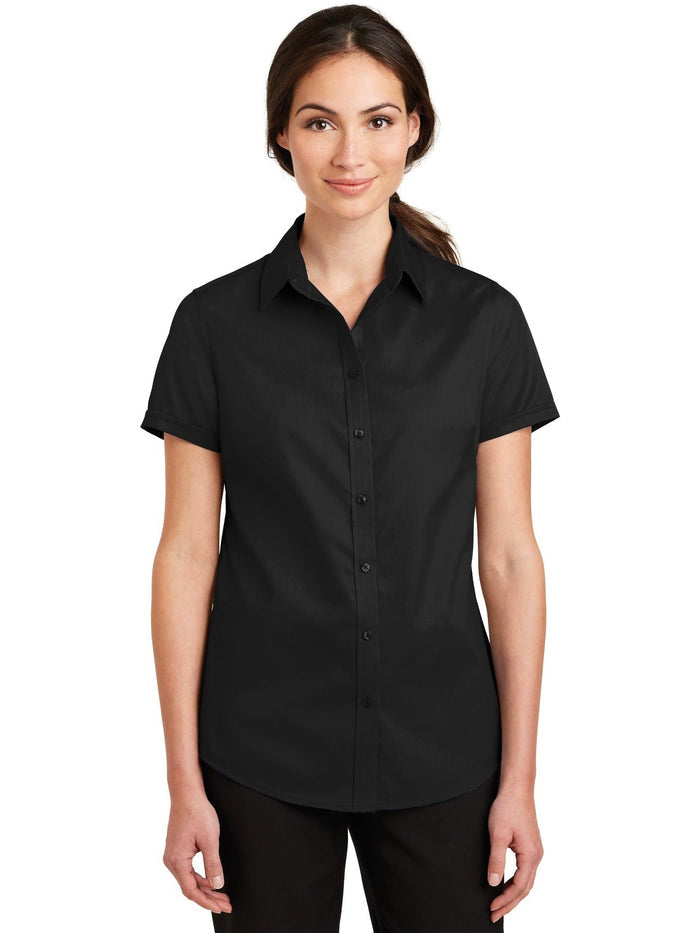 no-logo Port Authority Ladies Short Sleeve SuperPro Twill Shirt-Regular-Port Authority-Thread Logic