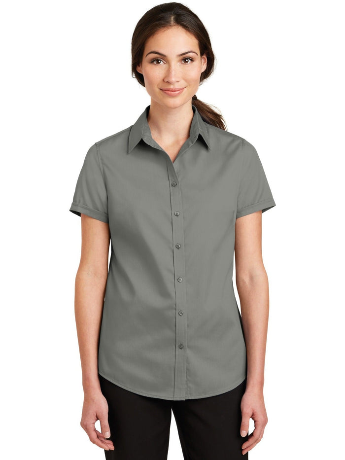 no-logo Port Authority Ladies Short Sleeve SuperPro Twill Shirt-Regular-Port Authority-Thread Logic