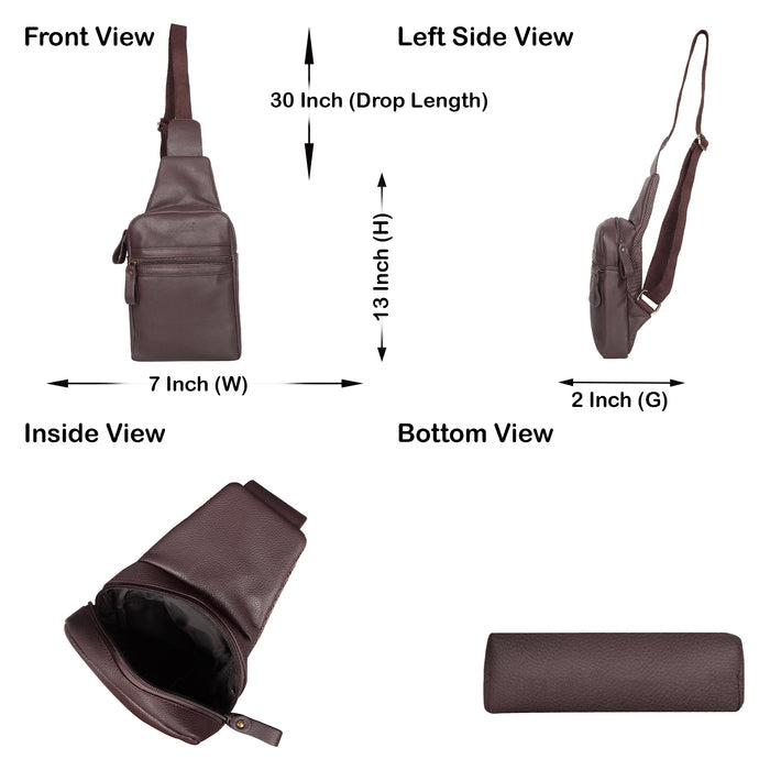 Brown Genuine Leather Fanny Pack for Men and Women for Travel and Everyday Use-infographic view