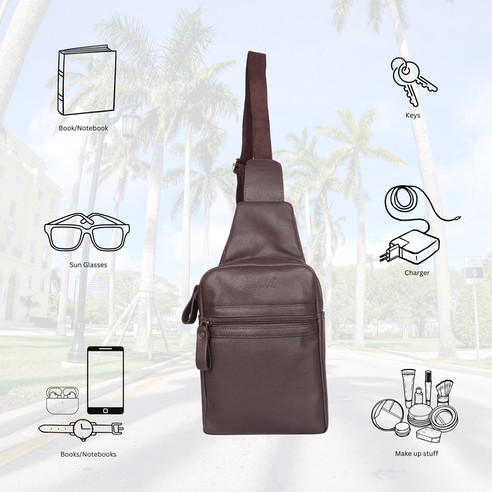 Brown Genuine Leather Fanny Pack for Men and Women for Travel and Everyday Use-feature view