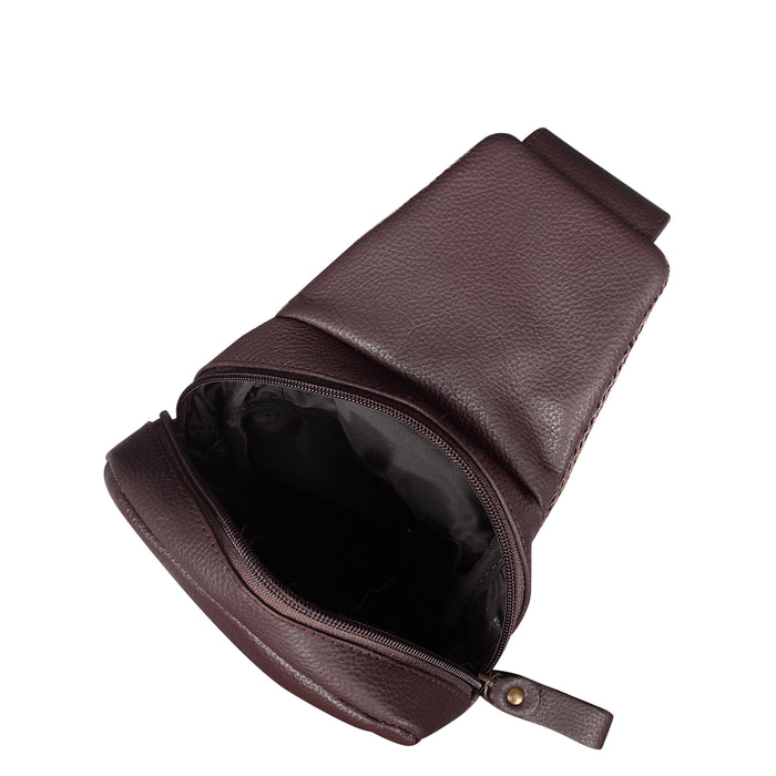 Brown Genuine Leather Fanny Pack for Men and Women for Travel and Everyday Use-inner view