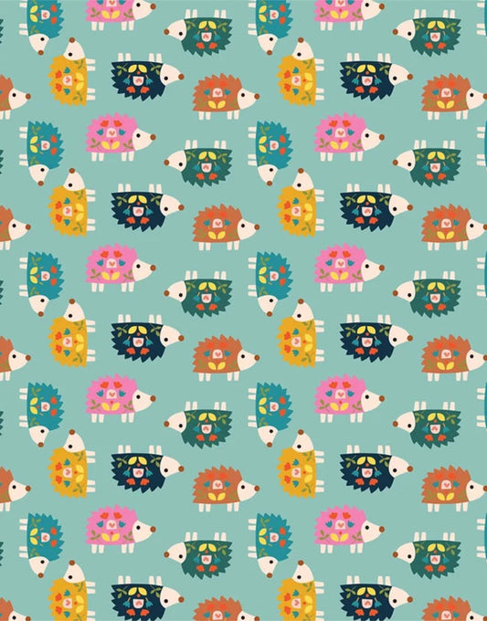 Prickly Pals Quilting Cotton Fabric, Amberwood by Sally Payne, Thread & Ink Studio