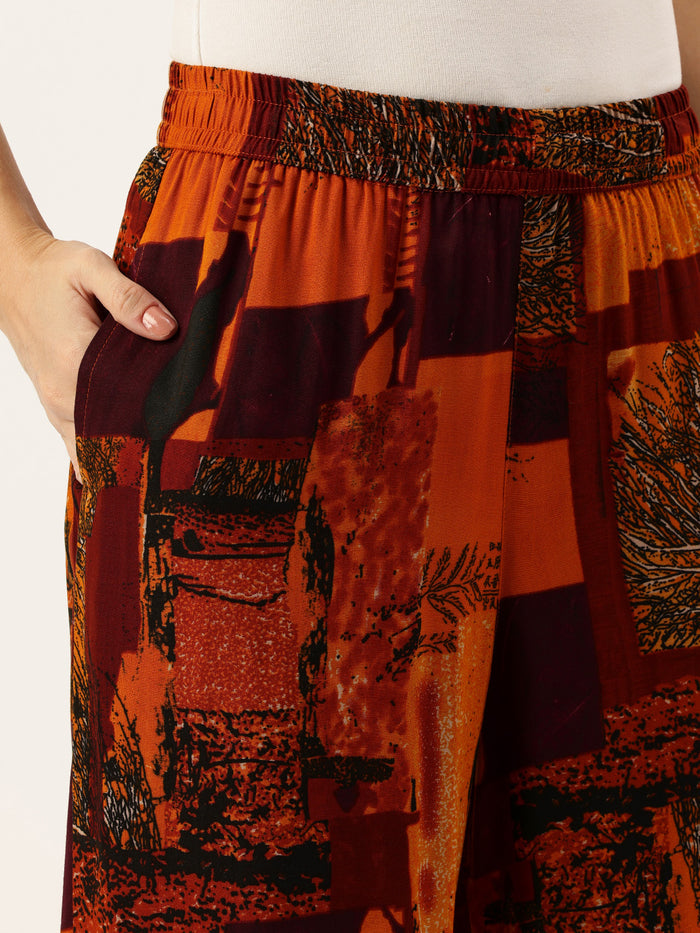 Printed Mandarin Collar Co-Ords