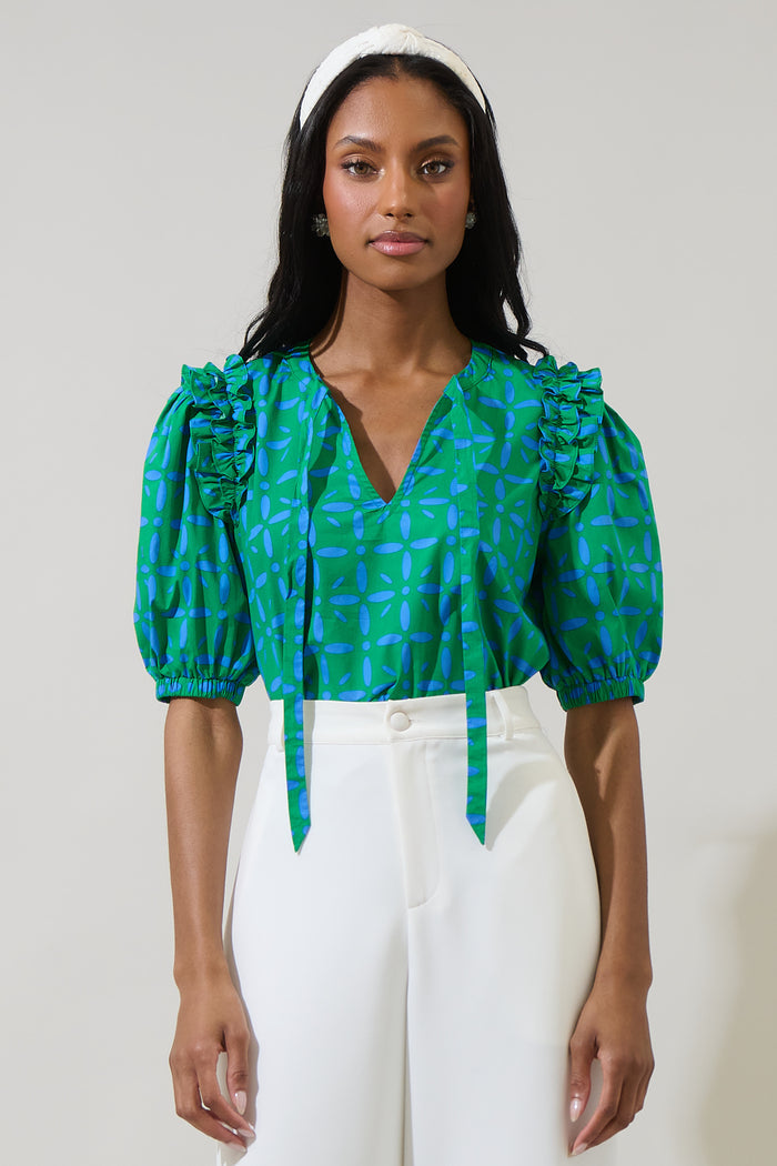 Prism Play Hazel Noche Tie Neck Blouse