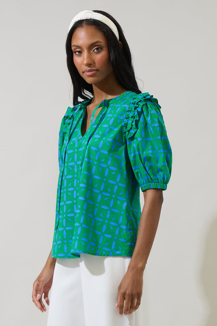 Prism Play Hazel Noche Tie Neck Blouse