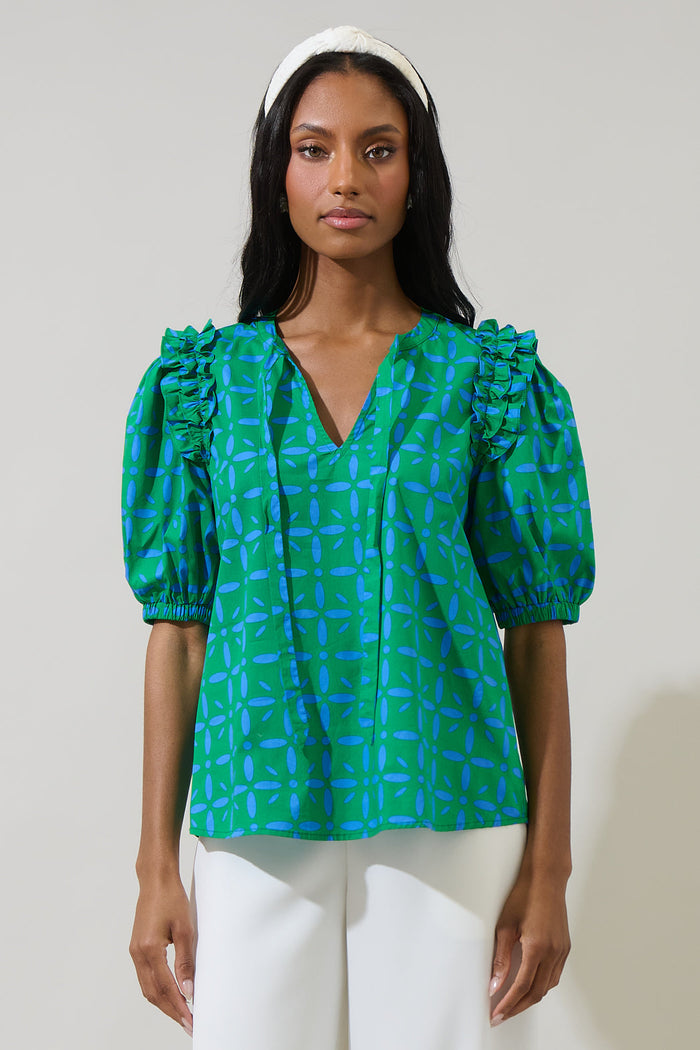 Prism Play Hazel Noche Tie Neck Blouse