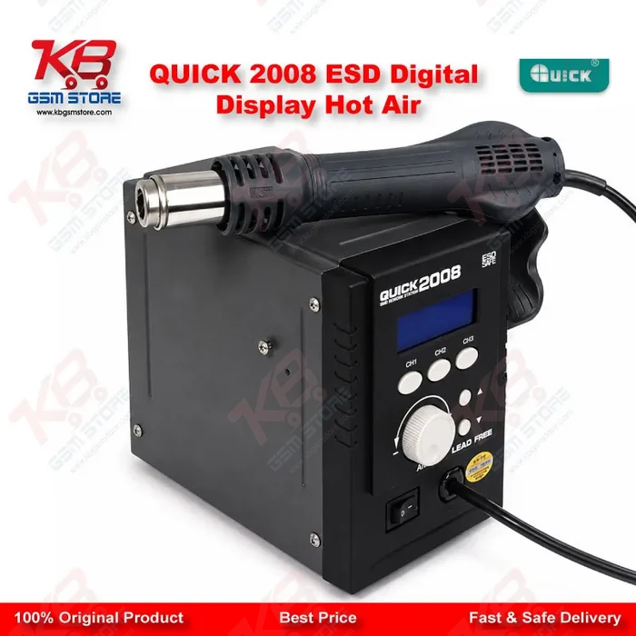 QUICK 2008 ESD Digital Display Hot Air Rework Station – 700W BGA SMD Soldering Station