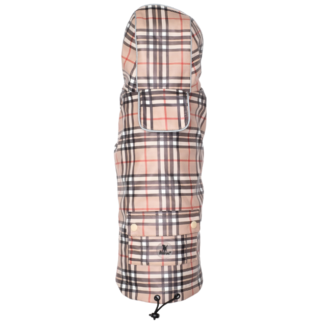TAN-PLAID-LONDON-DOG-RAINCOAT