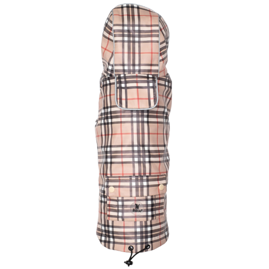 TAN-PLAID-LONDON-DOG-RAINCOAT