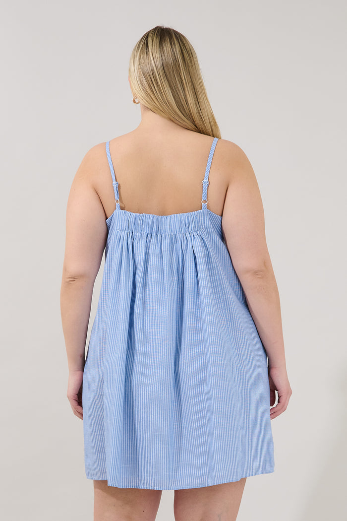Raisley Rose Shift Mini Dress Stripe Curve