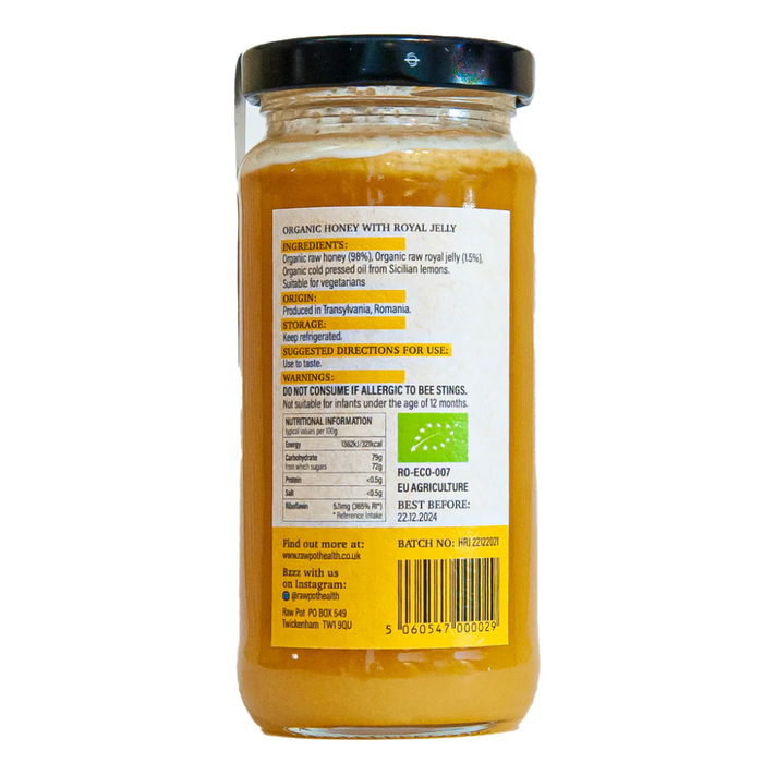 Rawpot Organic Rawyal Honey with Royall Jelly 295g