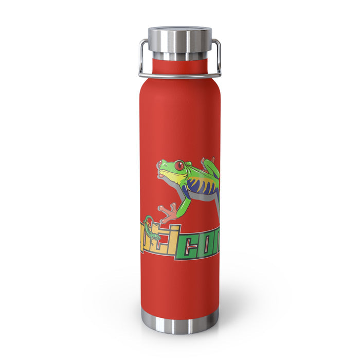 Repticon Copper Vacuum Insulated Bottle, 22oz w/ Red-Eyed Tree Frog