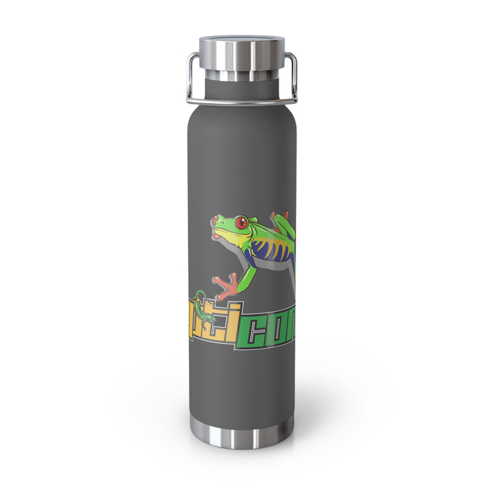 Repticon Copper Vacuum Insulated Bottle, 22oz w/ Red-Eyed Tree Frog