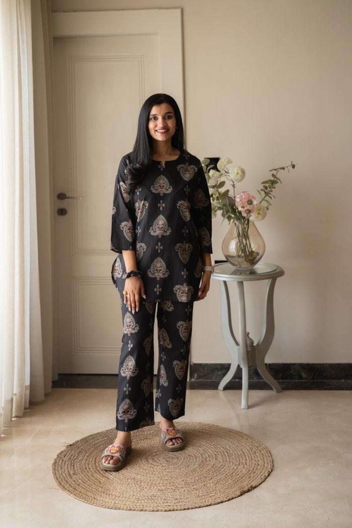 Rika Cotton Lounge Set- Black Boota