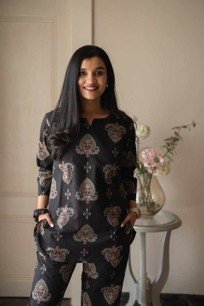 Rika Cotton Lounge Set- Black Boota