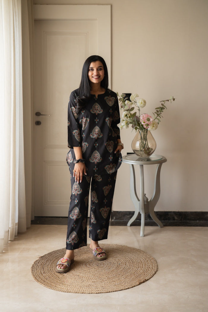 Rika Cotton Lounge Set- Black Boota