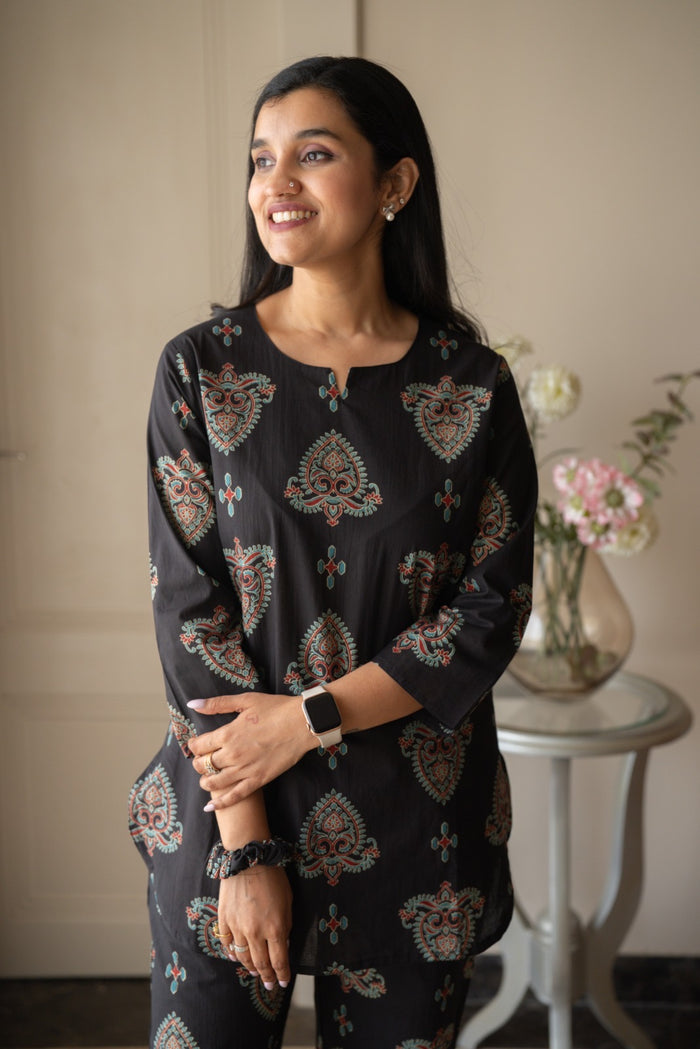 Rika Cotton Lounge Set- Black Boota