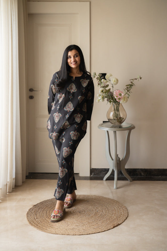 Rika Cotton Lounge Set- Black Boota
