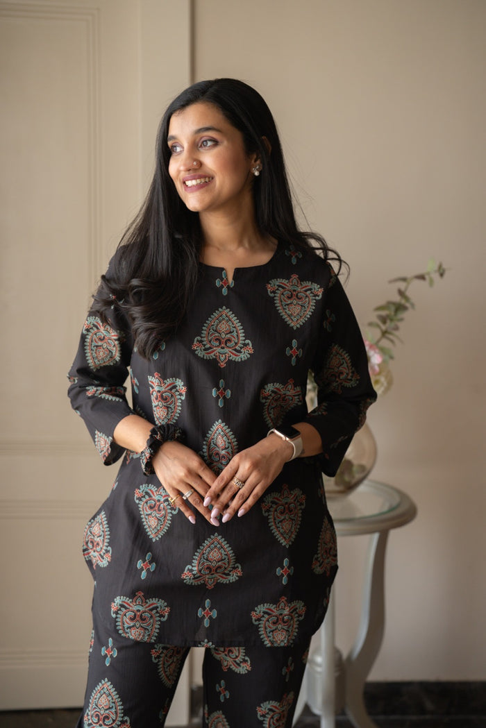 Rika Cotton Lounge Set- Black Boota