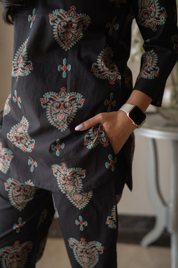 Rika Cotton Lounge Set- Black Boota