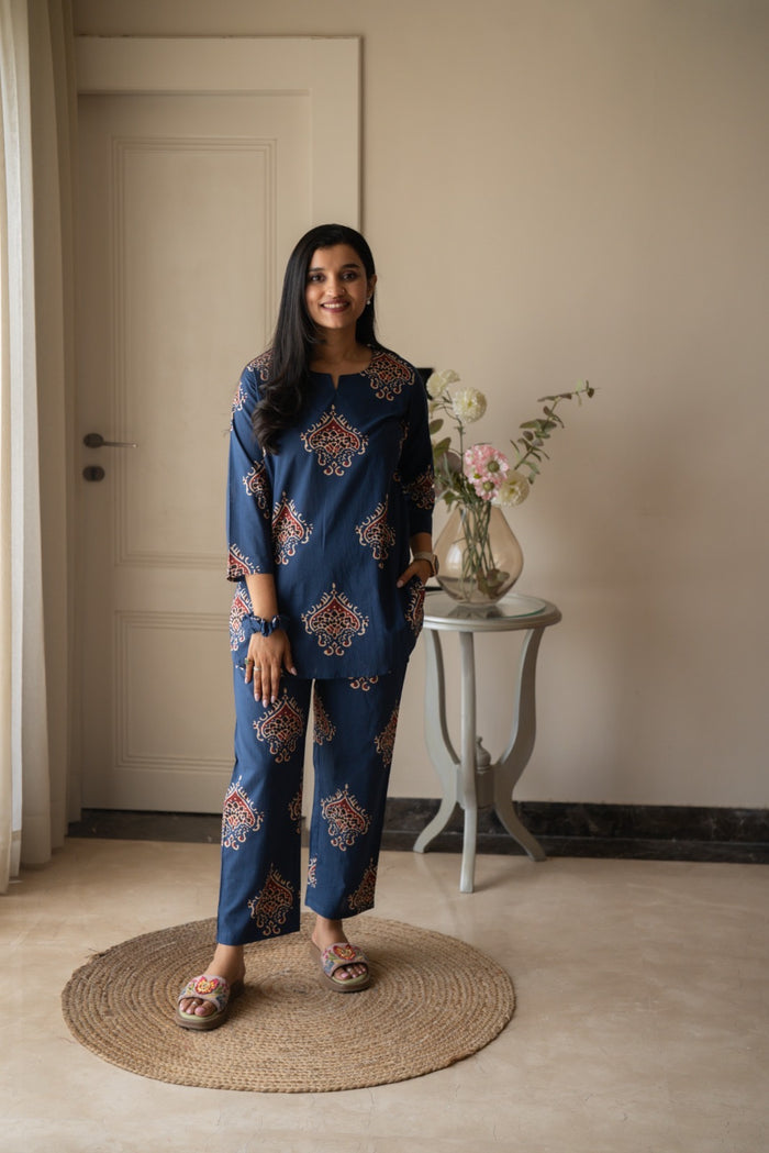 Rika Cotton Lounge Set- Blue Boota