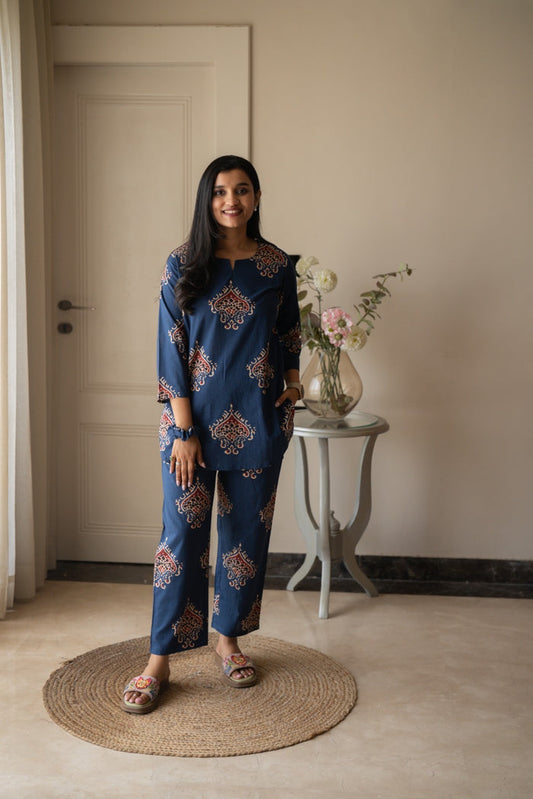 Rika Cotton Lounge Set- Blue Boota