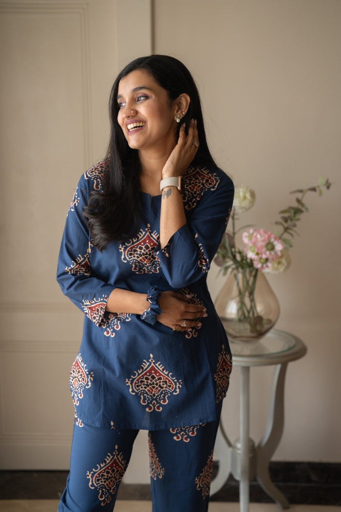 Rika Cotton Lounge Set- Blue Boota