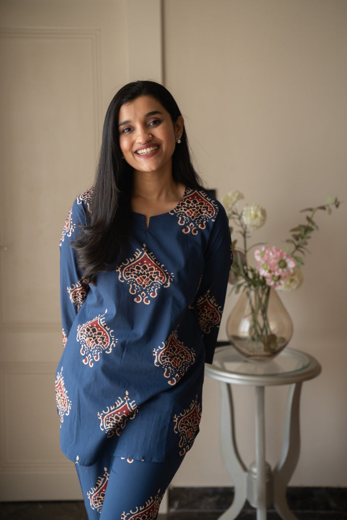 Rika Cotton Lounge Set- Blue Boota