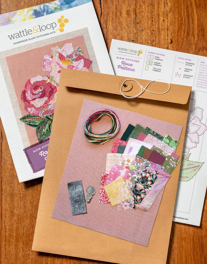 Rose Slow Stitching Kit, Wattle & Loop