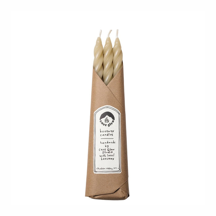 Sand Spiral Beeswax Candles - Set of 3