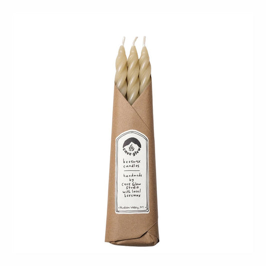 Sand Spiral Beeswax Candles - Set of 3