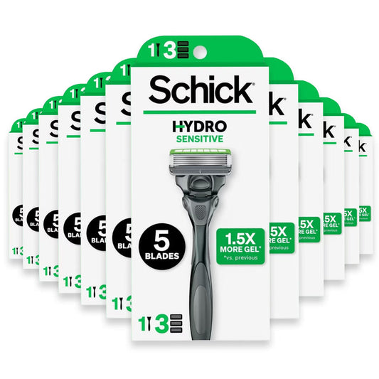 Schick Hydro 5 Sensitive Razor Kit with 3 Refills - 12 Pack