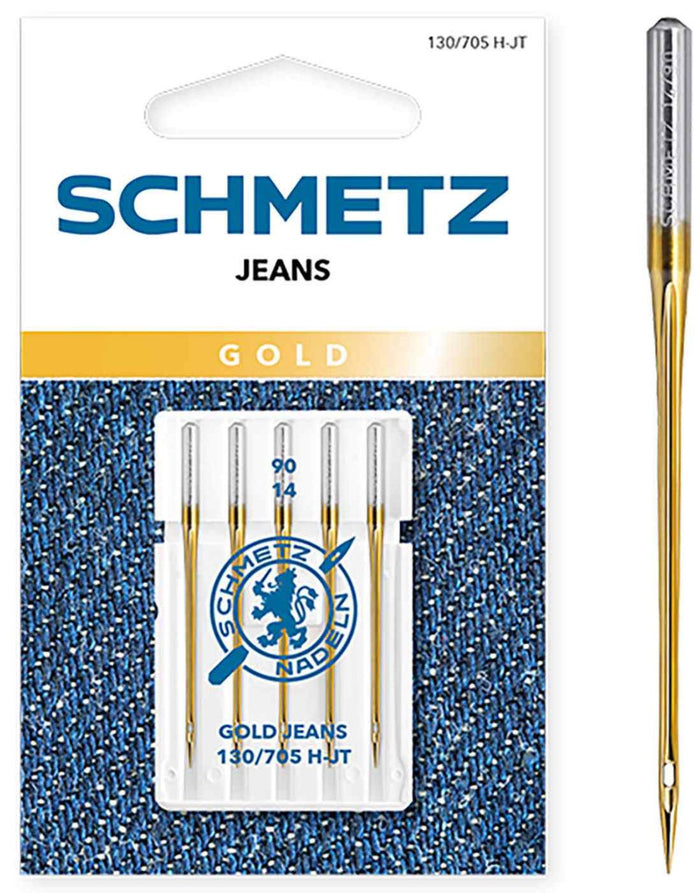 Schmetz Sewing Machine Needles - Gold Jeans - 90/14