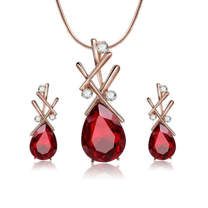 SET600 - Red Droplet Jewellery Set