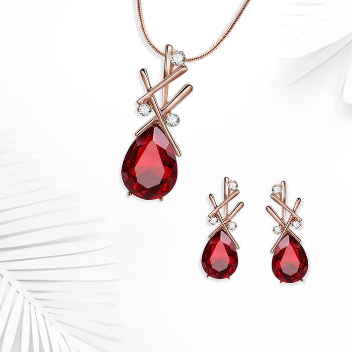 SET600 - Red Droplet Jewellery Set